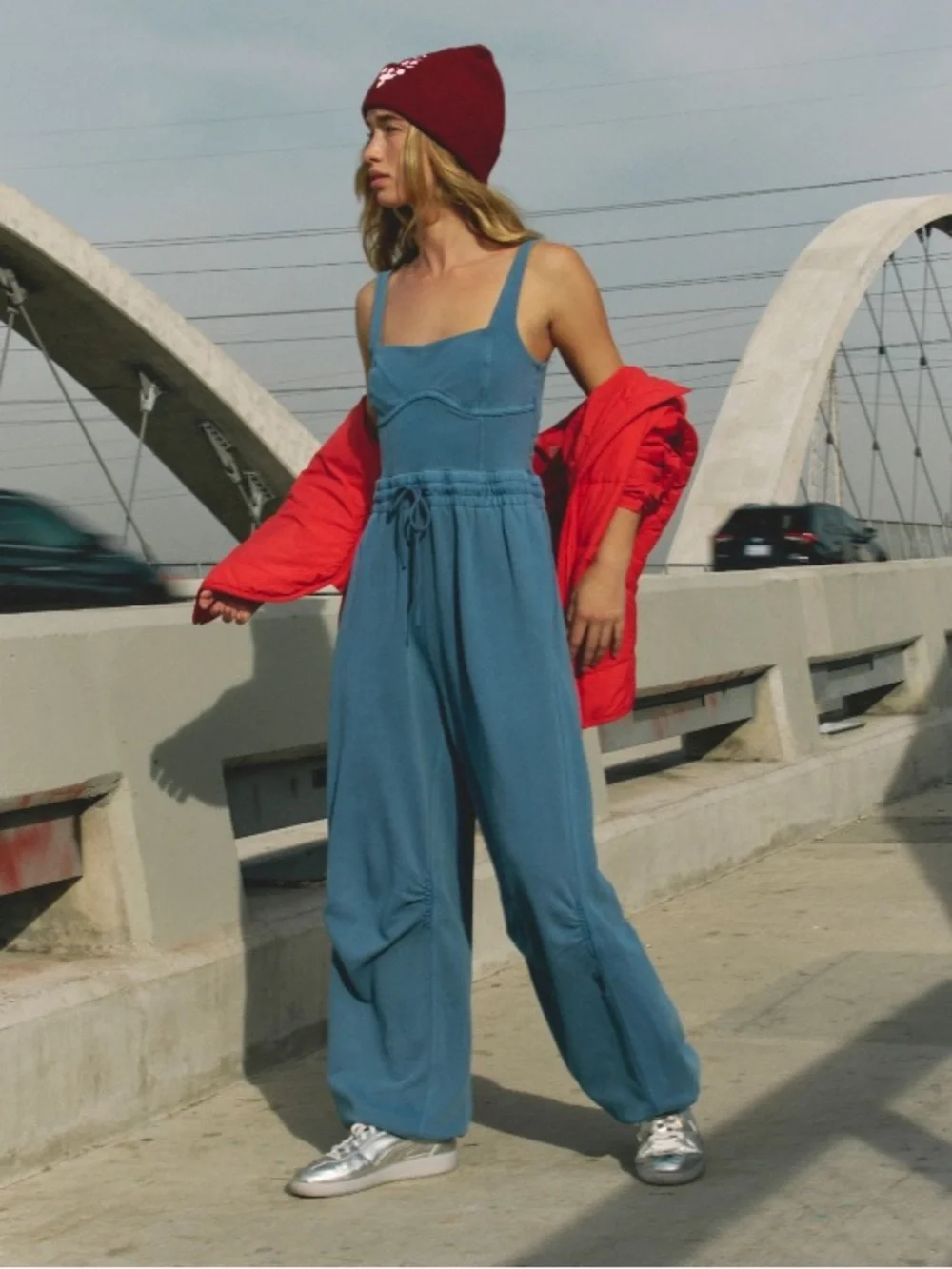 FP Movement Unbound Onesie Blue Jumpsuit Romper Medium - Picture 3 of 11